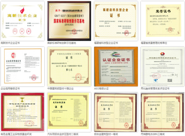 福建省閩發(fā)鋁業(yè)股份有限公司榮譽(yù)證書 福建省閩發(fā)鋁業(yè)股份有限公司榮譽(yù)證書